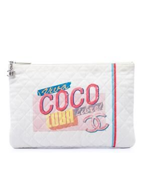 Chanel Large Quilted Printed Canvas #300423C69B